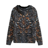 Men's Zip Up Hoodie Gothic Floral Ornament