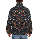 Down-Padded Puffer Jacket Gothic Floral Ornament