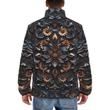 Down-Padded Puffer Jacket Gothic Floral Ornament