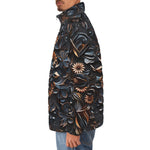 Down-Padded Puffer Jacket Gothic Floral Ornament