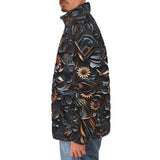 Down-Padded Puffer Jacket Gothic Floral Ornament