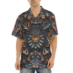 Hawaiian Shirt Gothic Pattern Carved Wood and Copper