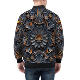 Bomber Jacket Gothic Pattern Carved Wood and Copper