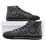 High-Top Canvas Shoes Gothic Pattern Carved Wood and Copper