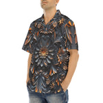Hawaiian Shirt Gothic Pattern Carved Wood and Copper