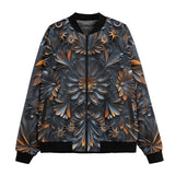 Bomber Jacket Gothic Pattern Carved Wood and Copper