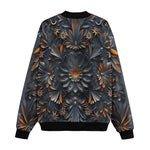 Bomber Jacket Gothic Pattern Carved Wood and Copper