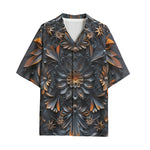 Hawaiian Shirt Gothic Pattern Carved Wood and Copper