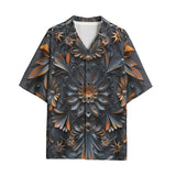 Hawaiian Shirt Gothic Pattern Carved Wood and Copper