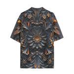 Hawaiian Shirt Gothic Pattern Carved Wood and Copper