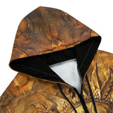 Men's Zip Up Hoodie Ancient Golden Sun Rays