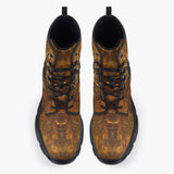 Casual Leather Chunky Boots Ancient Golden Sun Rays