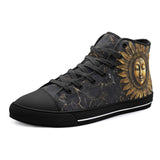 High-Top Canvas Shoes Ancient Sun Metal Art