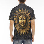 Men's Polo Shirt Ancient Sun Metal Art
