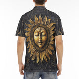 Men's Polo Shirt Ancient Sun Metal Art