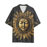 Hawaiian Shirt Ancient Sun Metal Art