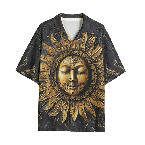 Hawaiian Shirt Ancient Sun Metal Art