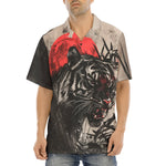 Hawaiian Shirt Tiger Red Moon Bamboo Japanese Art