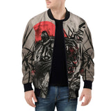Bomber Jacket Tiger Red Moon Bamboo Japanese Art