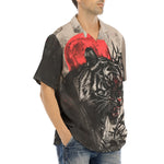 Hawaiian Shirt Tiger Red Moon Bamboo Japanese Art