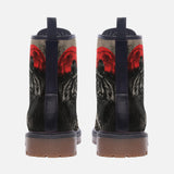 Leather Boots Tiger Red Moon Bamboo Japanese Art