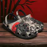 Classic Clogs Tiger Red Moon Bamboo Japanese Art