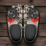 Classic Clogs Tiger Red Moon Bamboo Japanese Art