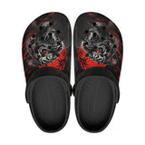 Classic Clogs Angry Tiger Red Moon Jungle Art