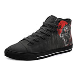 High-Top Canvas Shoes Angry Tiger Red Moon Jungle Art