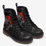 Leather Boots Angry Tiger Red Moon Jungle Art