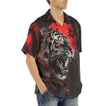 Hawaiian Shirt Angry Tiger Red Moon Jungle Art