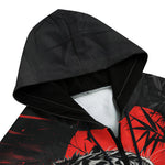 Men's Zip Up Hoodie Angry Tiger Red Moon Jungle Art