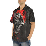 Hawaiian Shirt Angry Tiger Red Moon Jungle Art