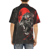 Hawaiian Shirt Angry Tiger Red Moon Jungle Art