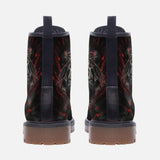 Leather Boots Angry Tiger Red Moon Jungle Art