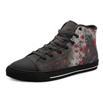 High-Top Canvas Shoes Samurai with Red Flowers