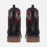 Leather Boots Samurai with Red Flowers