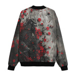 Bomber Jacket Samurai with Red Flowers