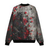 Bomber Jacket Samurai with Red Flowers