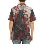 Hawaiian Shirt Samurai with Red Flowers