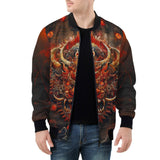 Bomber Jacket Fantasy Demon Symbolizing Chaos and Destruction