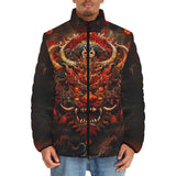 Down-Padded Puffer Jacket Fantasy Demon Symbolizing Chaos and Destruction