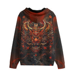 Men's Zip Up Hoodie Fantasy Demon Symbolizing Chaos and Destruction