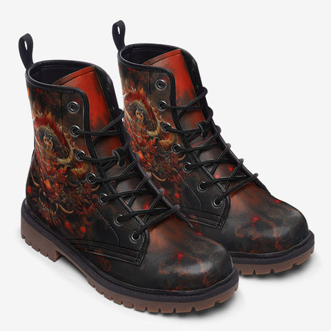 Leather Boots Fantasy Demon Symbolizing Chaos and Destruction