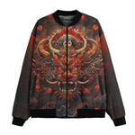 Bomber Jacket Fantasy Demon Symbolizing Chaos and Destruction