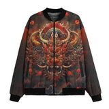 Bomber Jacket Fantasy Demon Symbolizing Chaos and Destruction