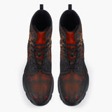 Casual Leather Chunky Boots Fantasy Demon Symbolizing Chaos and Destruction