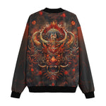 Bomber Jacket Fantasy Demon Symbolizing Chaos and Destruction