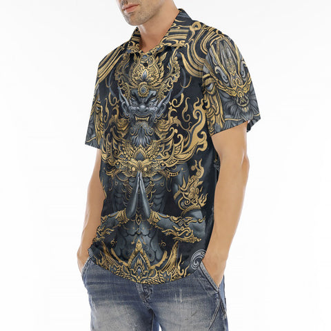 Men's Polo Shirt Thai Art Style