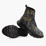 Casual Leather Chunky Boots Thai Art Style